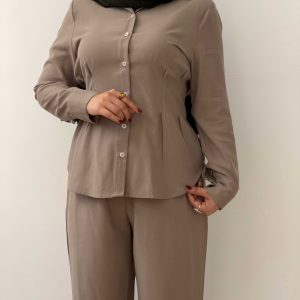 شومیز شلوار سیلک پشت بند