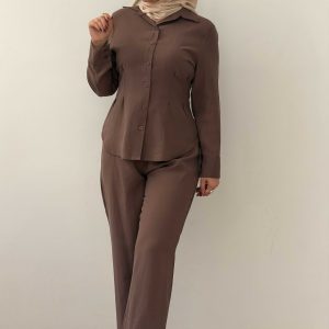 شومیز شلوار سیلک پشت بند
