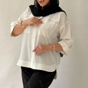 شومیز آستین بندی جیب خودکاری