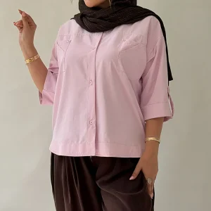 شومیز آستین بندی جیب خودکاری