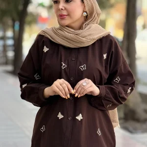 شومیز کتان گلدوزی
