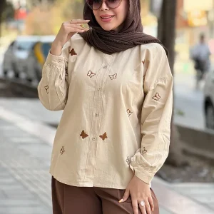 شومیز کتان گلدوزی